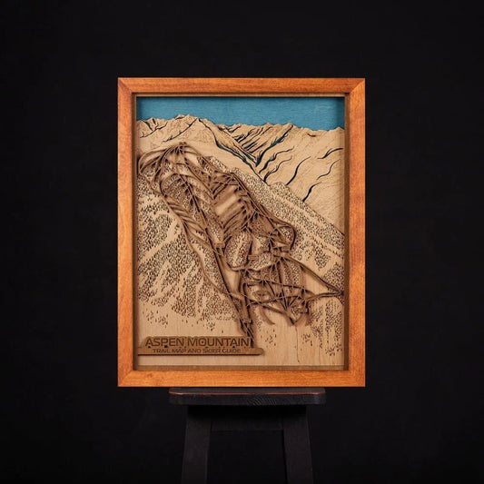 3D SKI RESORT WOOD MAP: ASPEN MOUNTAIN - ZeWood