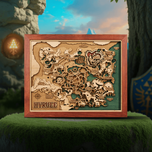 THE HYRULE 3D MAP – A Legendary Wood Anniversary Gift for Zelda Fans - ZeWood