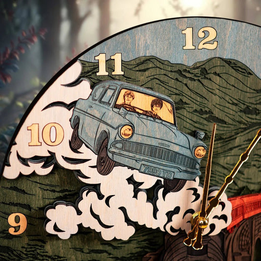 HOGWARTS™ EXPRESS 3D WOOD CLOCK - ZeWood