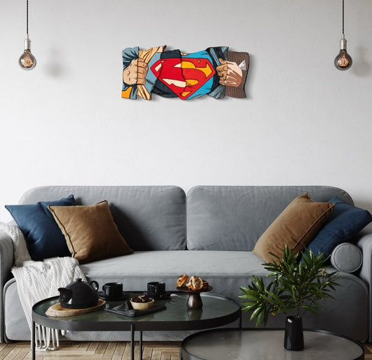 SUPERMANâ„¢ THROUGH THE YEARS 3D WOOD POSTER - ZeWood