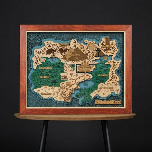 KOHOLINT ISLAND 3D WOOD MAP - ZeWood