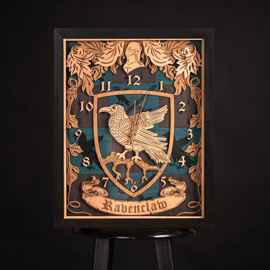 RAVENCLAW™ 3D WOOD WALL CLOCK - ZeWood