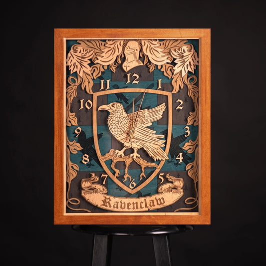 RAVENCLAW™ 3D WOOD WALL CLOCK - ZeWood