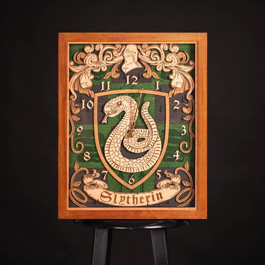 SLYTHERIN™ 3D WOOD WALL CLOCK - ZeWood