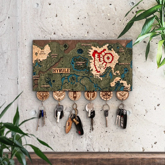 THE HYRULE 3D WOOD KEY HOLDER - ZeWood