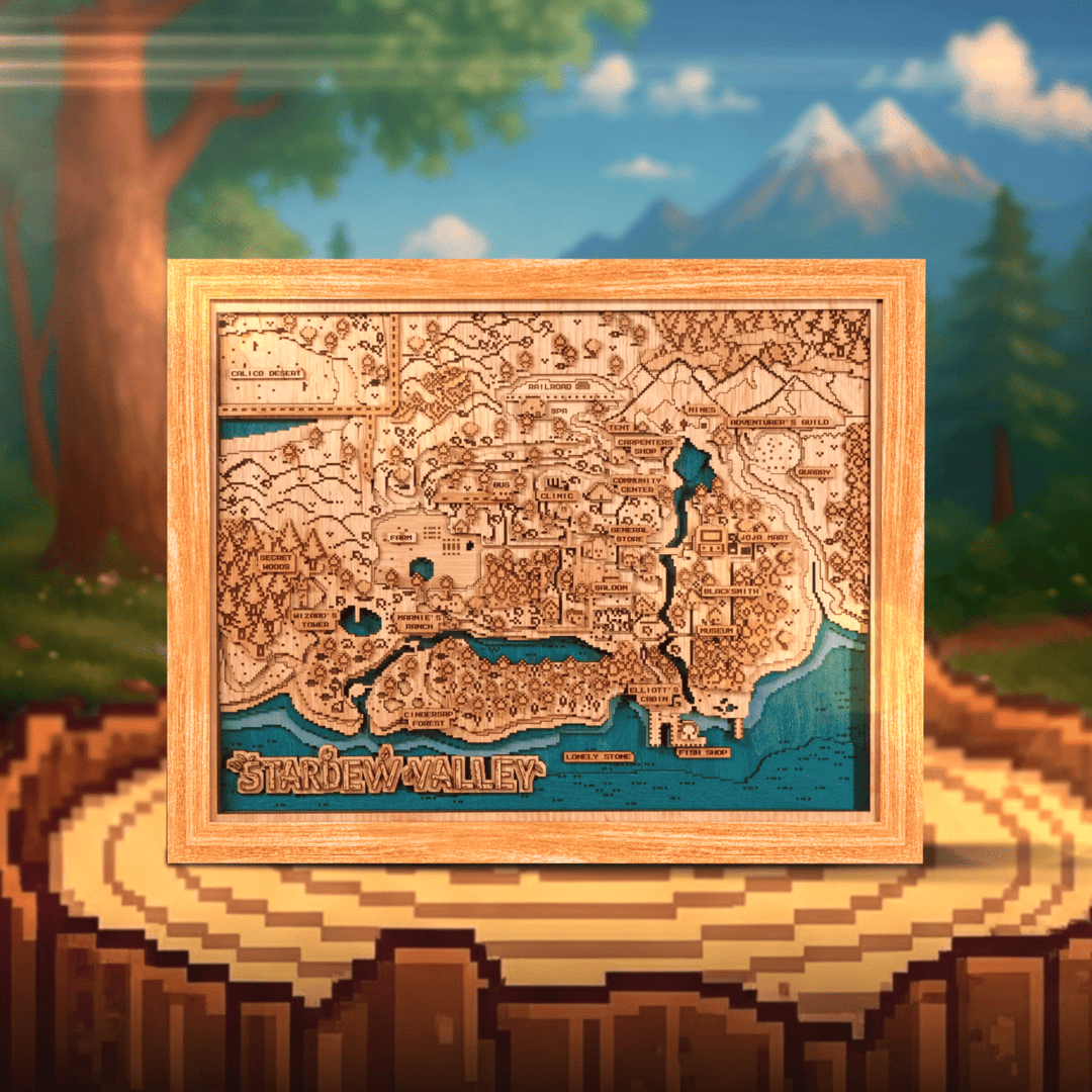 PELICAN TOWN 3D WOOD MAP - ZeWood
