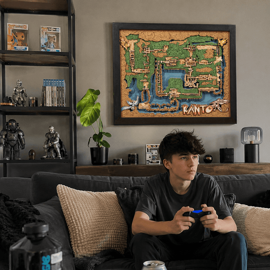 KANTO 3D WOOD MAP - ZeWood