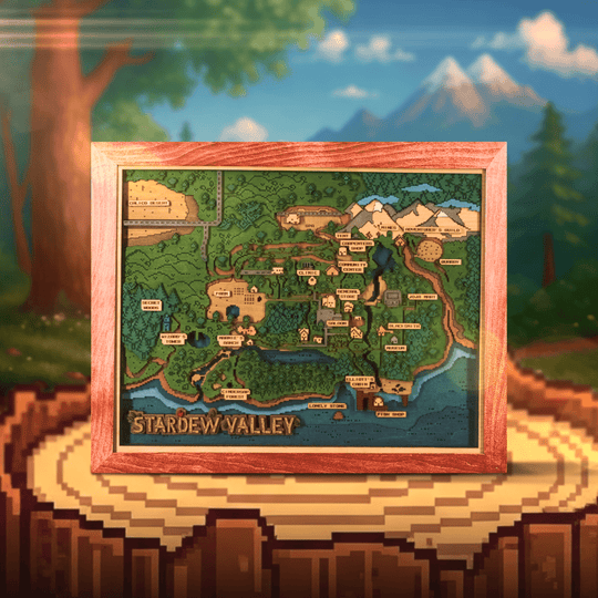 CUSTOM FANTASY 3D WOOD WORLD MAP - ZeWood