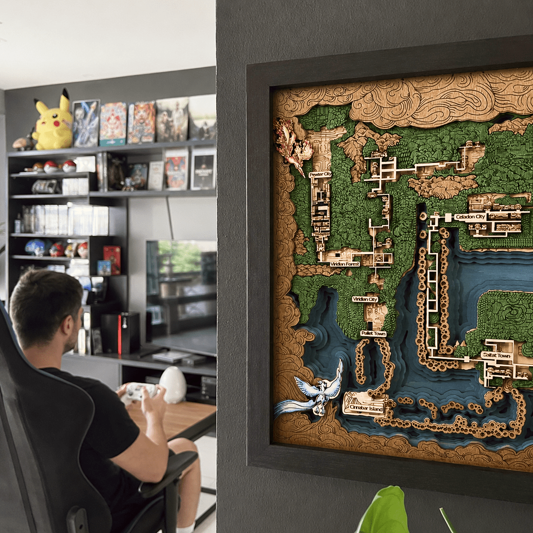KANTO 3D WOOD MAP - ZeWood