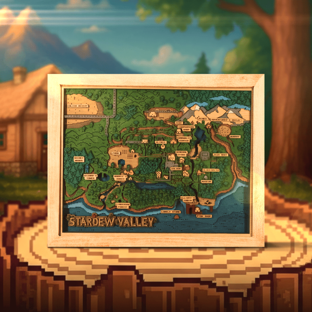PELICAN TOWN 3D WOOD MAP - ZeWood
