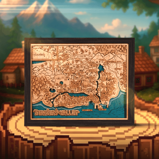 PELICAN TOWN 3D WOOD MAP - ZeWood