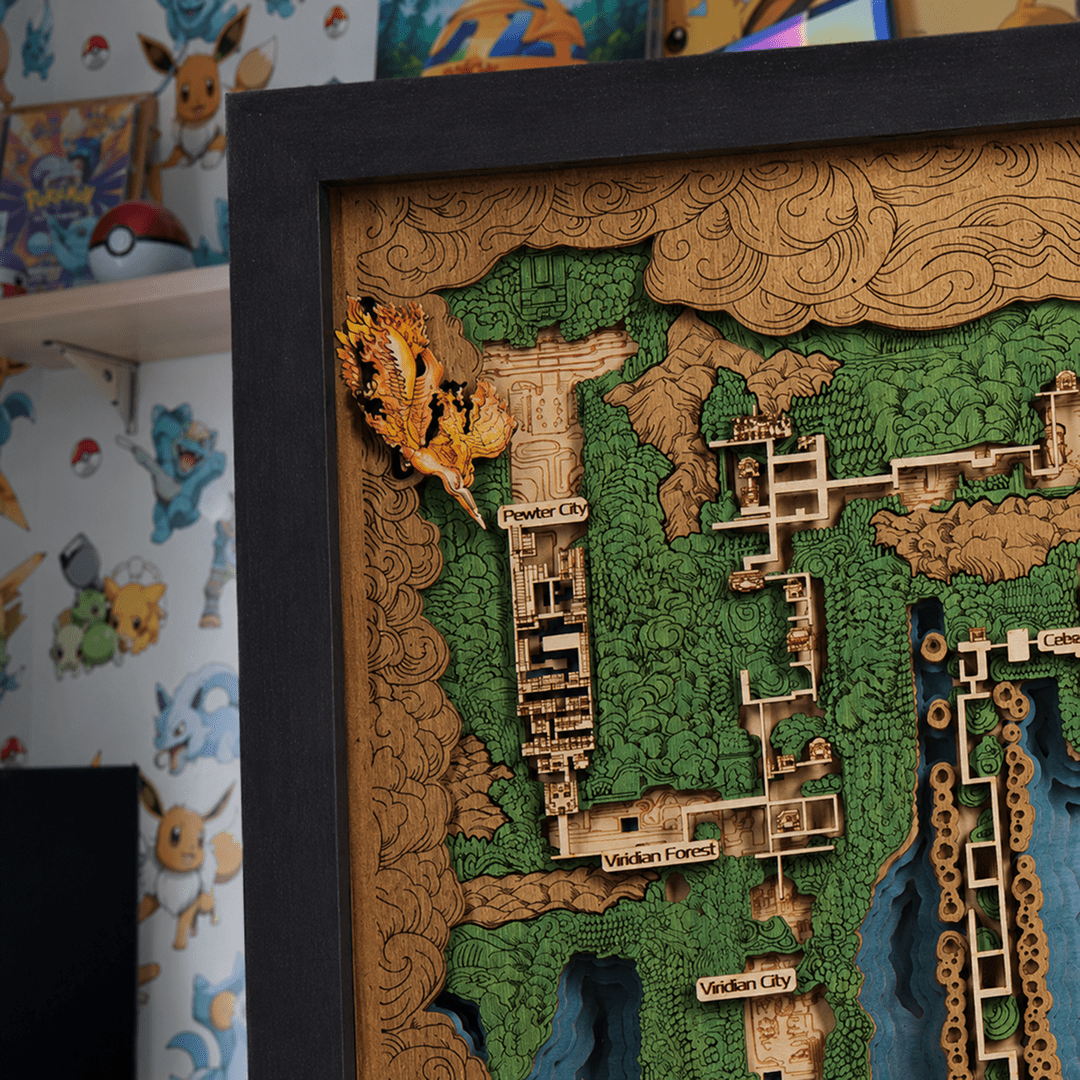 KANTO 3D WOOD MAP - ZeWood