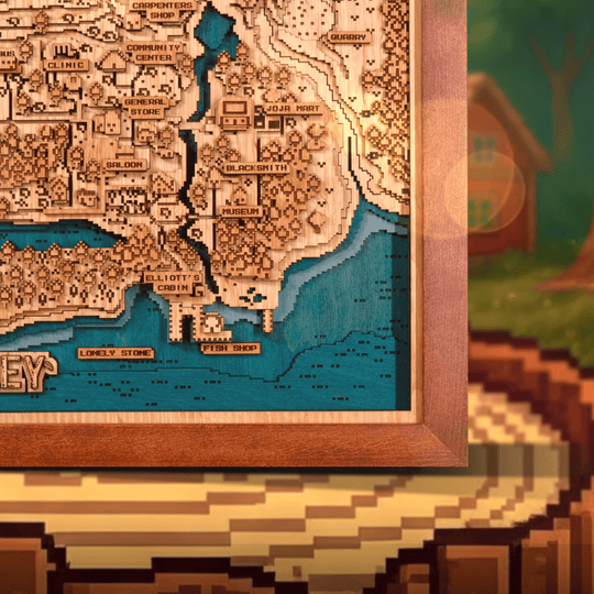 PELICAN TOWN 3D WOOD MAP - ZeWood