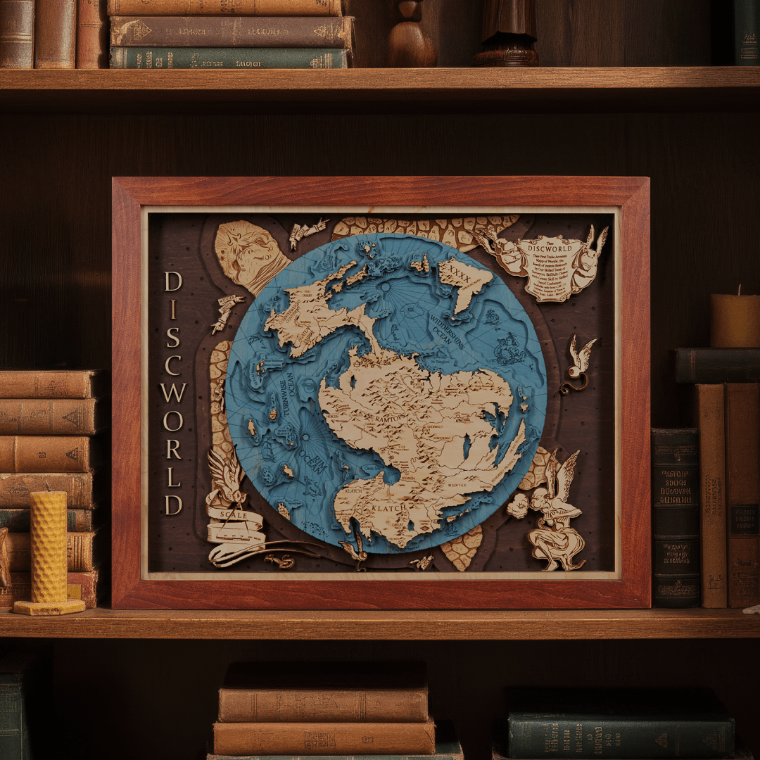 3D DISCWORLD WOOD MAP - ZeWood