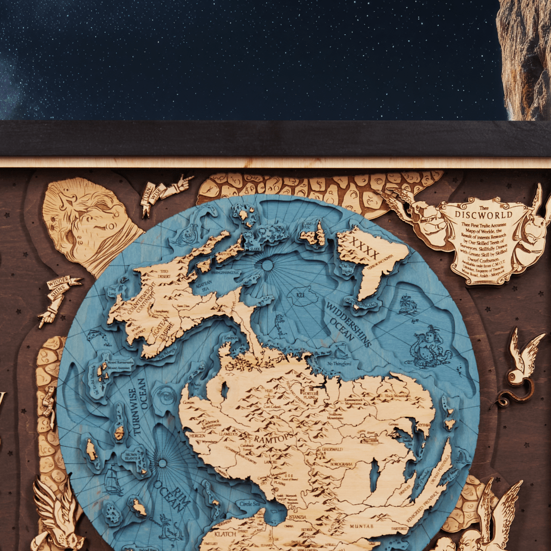3D DISCWORLD WOOD MAP - ZeWood