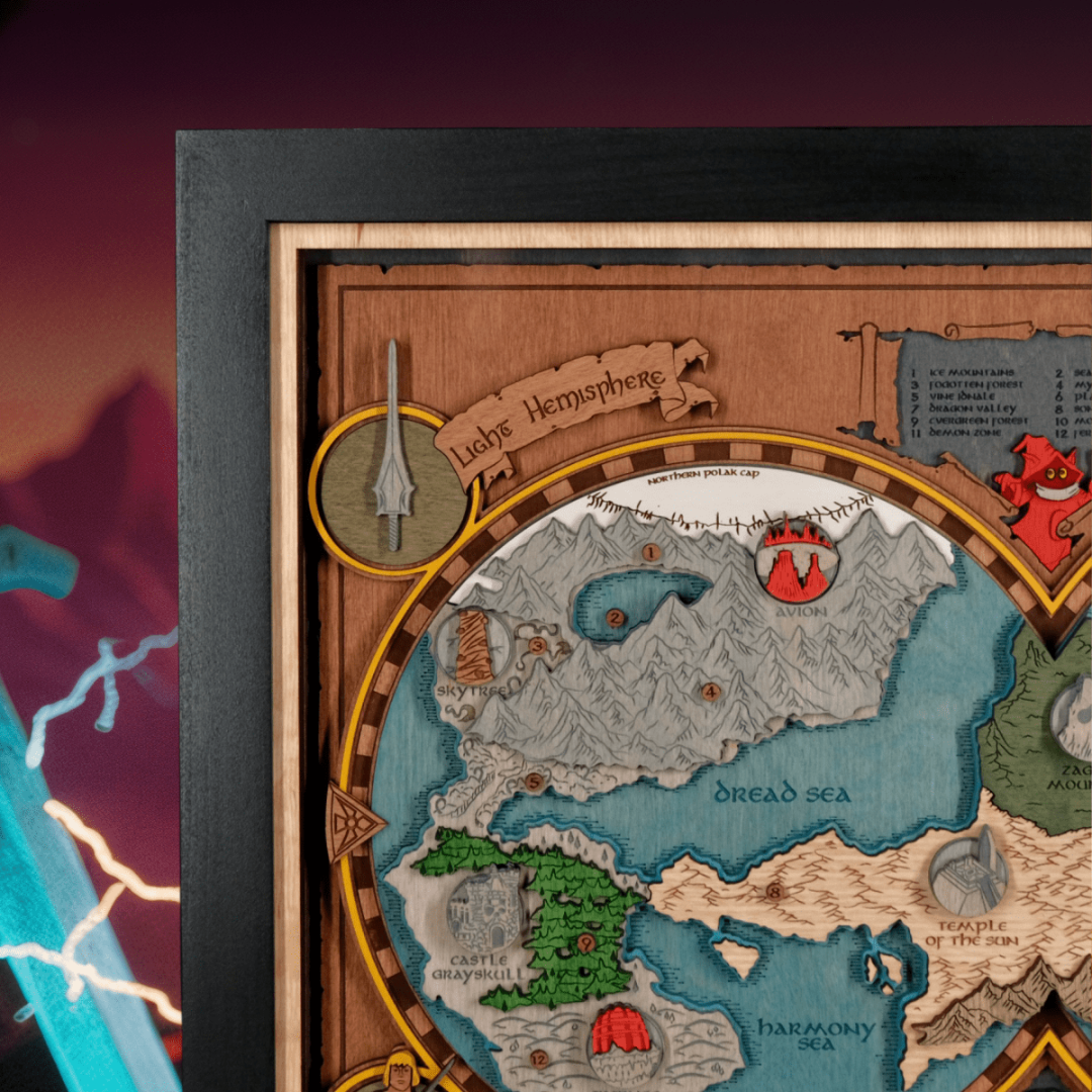 3D WOODEN MYSTIC REALMS MAP - ZeWood