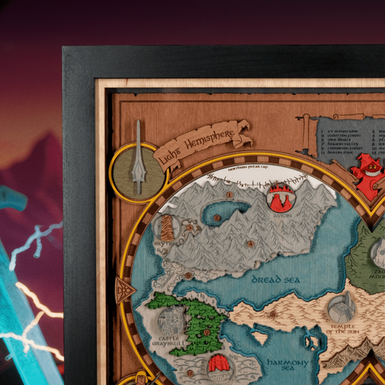 3D WOODEN MYSTIC REALMS MAP - ZeWood