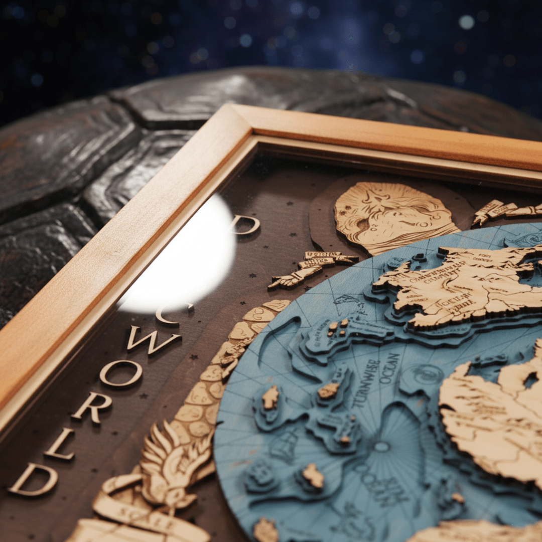 3D DISCWORLD WOOD MAP - ZeWood