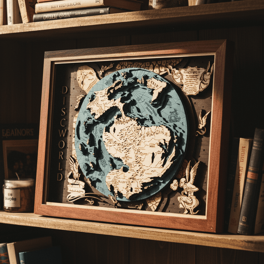 3D DISCWORLD WOOD MAP - ZeWood