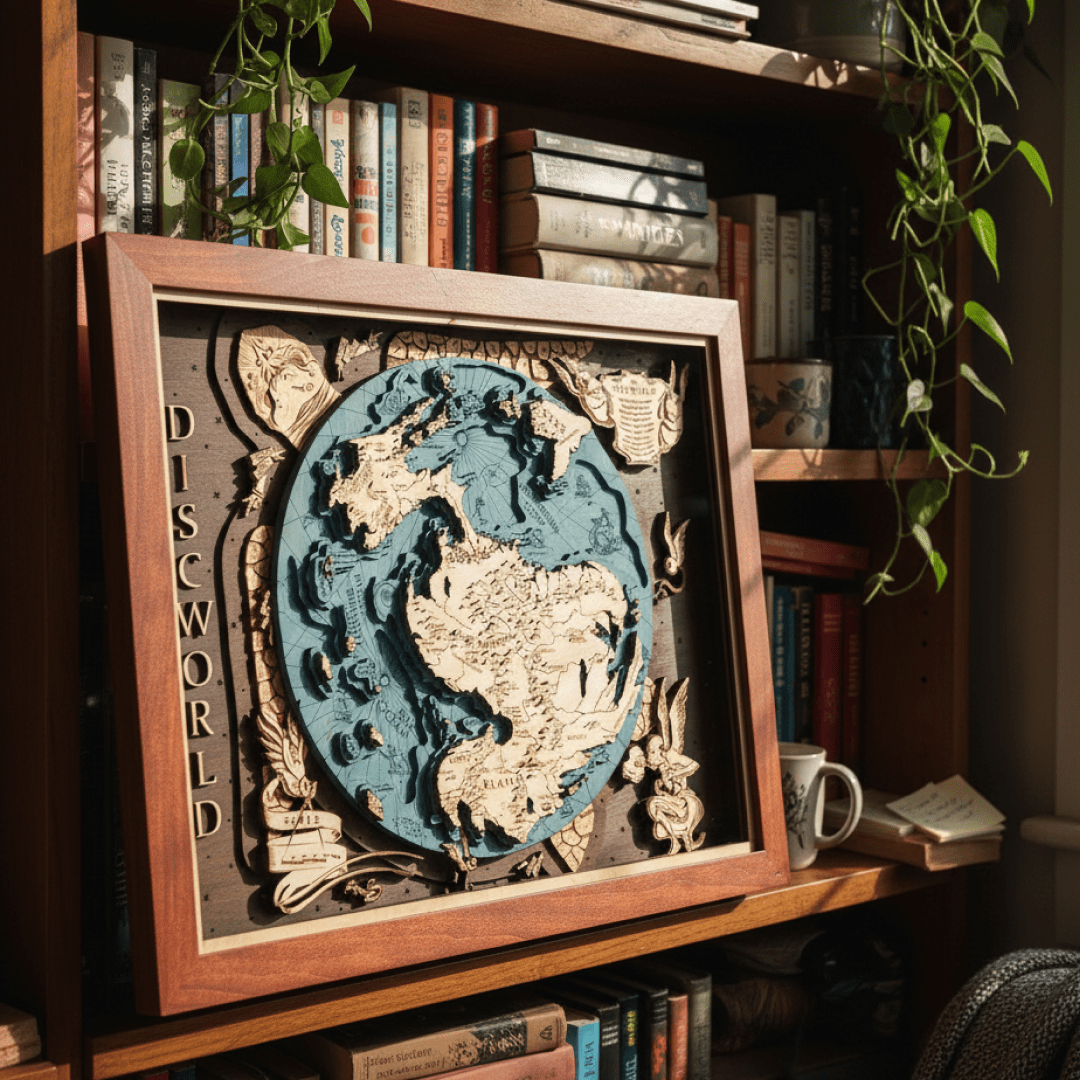 3D DISCWORLD WOOD MAP - ZeWood
