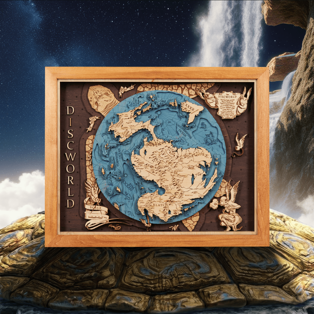 3D DISCWORLD WOOD MAP - ZeWood
