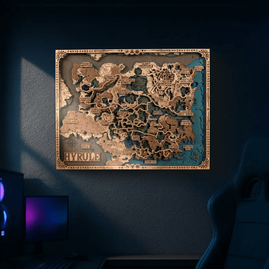 THE HYRULE 3D WOOD POSTER - ZeWood