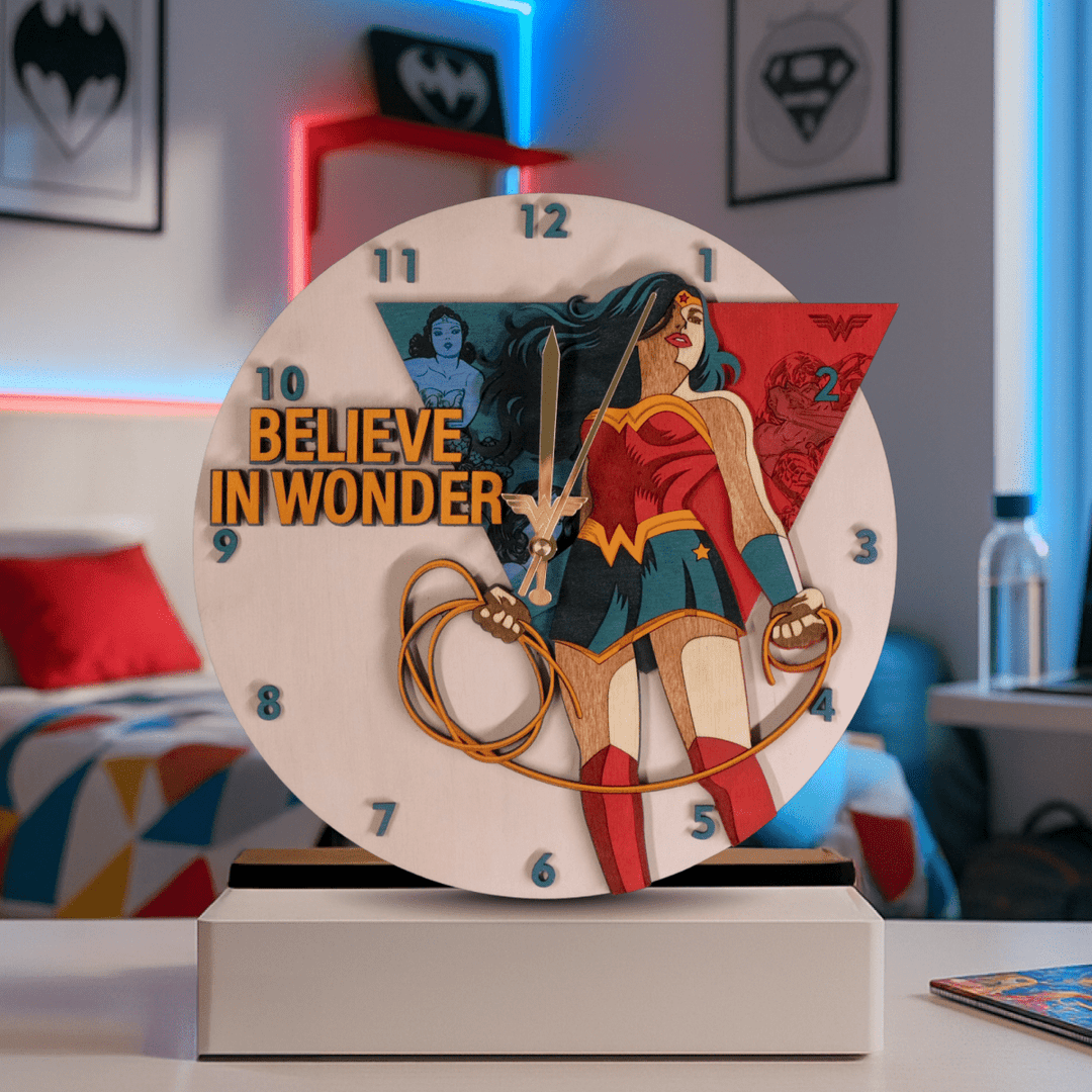 WONDER WOMAN™ 3D WALL CLOCK - ZeWood