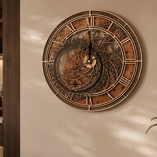 HANDCRAFTED HOGWARTS™ CLOCK TOWER 3D WALL CLOCK - OFFICIALLY LICENSED - HARRY POTTER - ZeWood