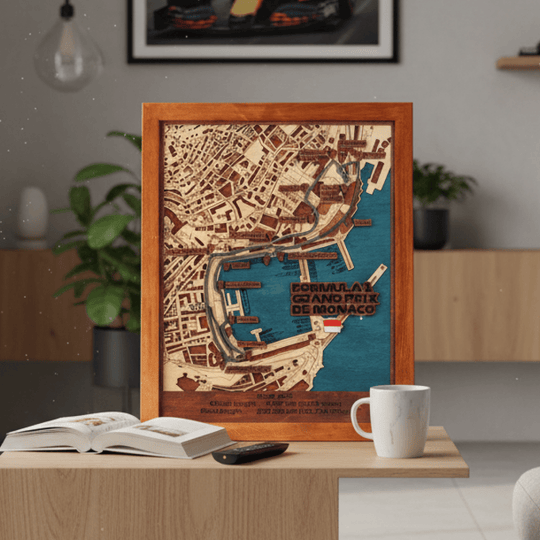 FORMULA 1 GRAND PRIX DE MONACO 3D WOOD MAP - ZeWood