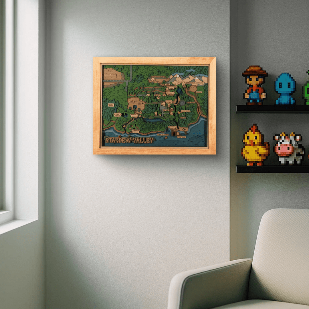 PELICAN TOWN 3D WOOD MAP - ZeWood