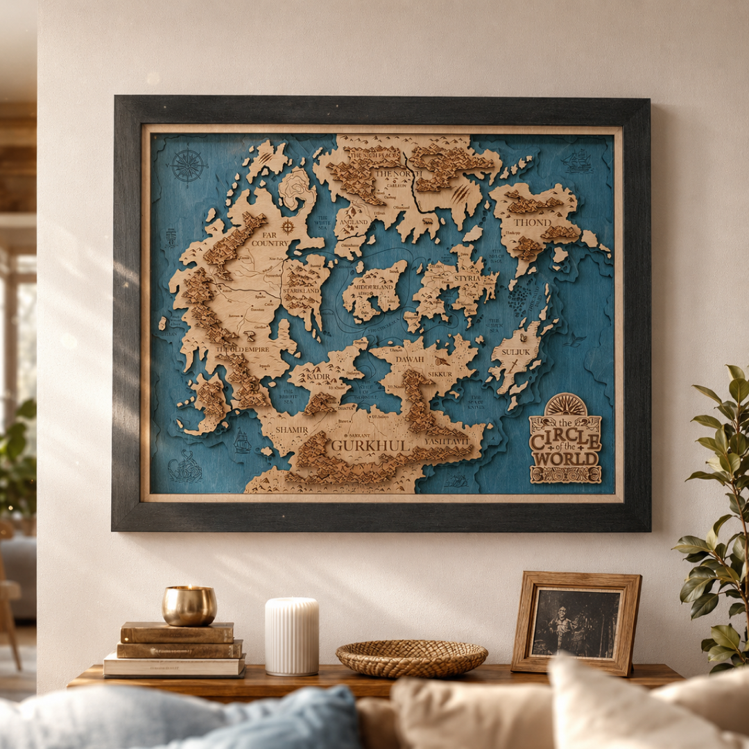 THE CIRCLE OF THE WORLD 3D WOOD MAP
