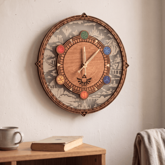 HYRULE ECHOES OF TIME WOODEN 3D WALL CLOCK - ZeWood