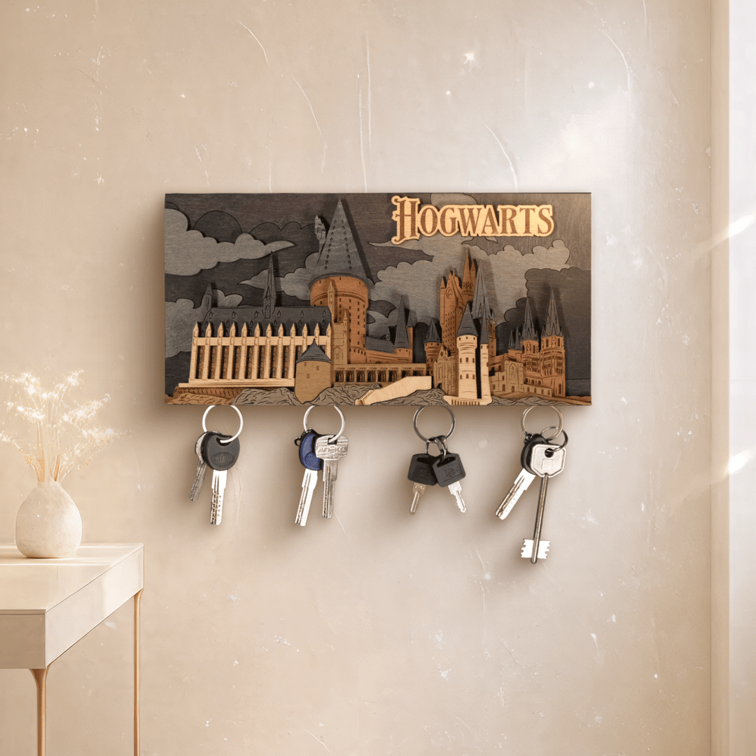 HOGWARTS™ MAGNETIC 3D WOOD KEY HOLDER - ZeWood