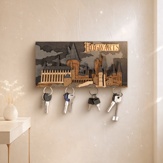 HOGWARTS™ MAGNETIC 3D WOOD KEY HOLDER - ZeWood