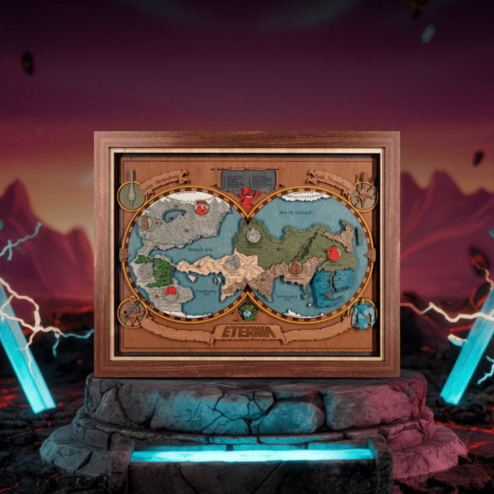 3D WOODEN MYSTIC REALMS MAP