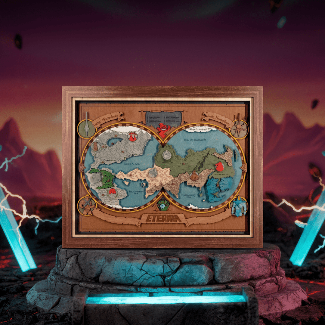 CUSTOM FANTASY 3D WOOD WORLD MAP - ZeWood