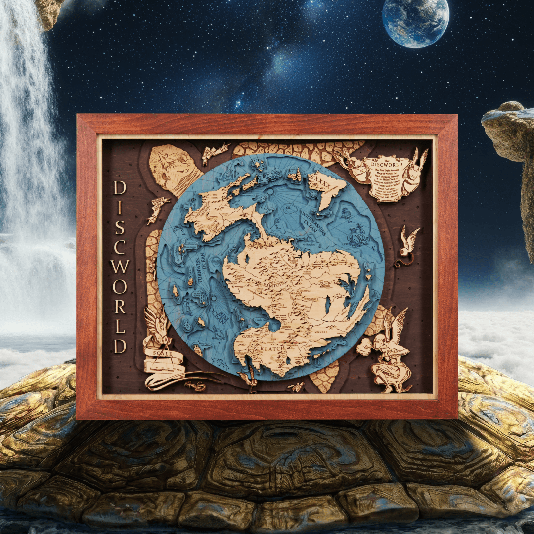 3D DISCWORLD WOOD MAP - ZeWood