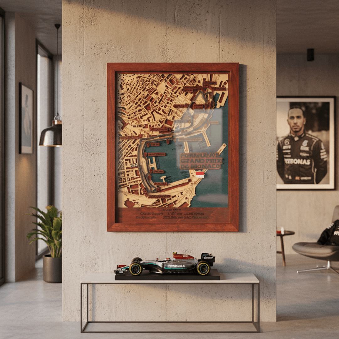 FORMULA 1 GRAND PRIX DE MONACO 3D WOOD MAP - ZeWood