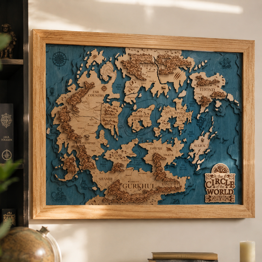 THE CIRCLE OF THE WORLD 3D WOOD MAP