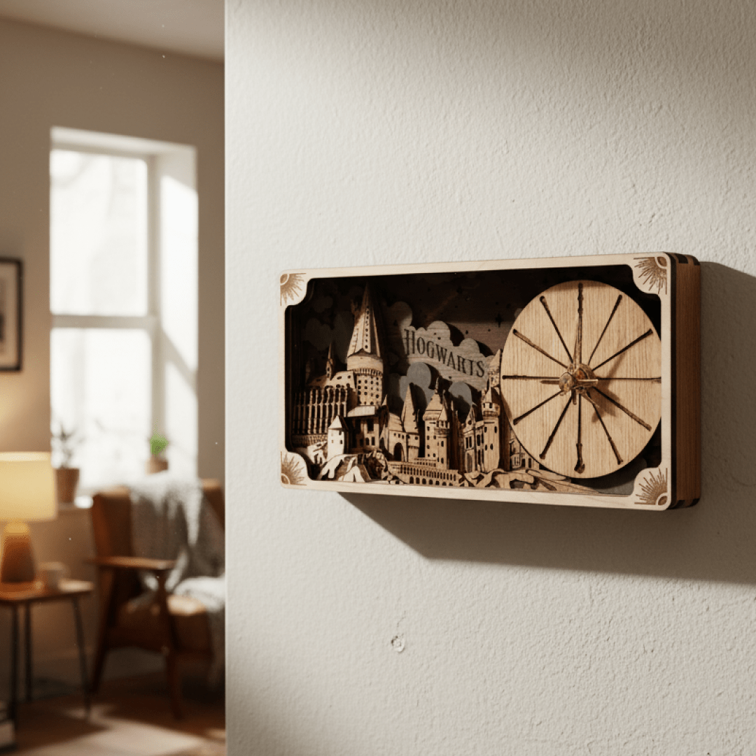 HOGWARTS™ CASTLE 3D WOOD CLOCK HARRY POTTER - ZeWood