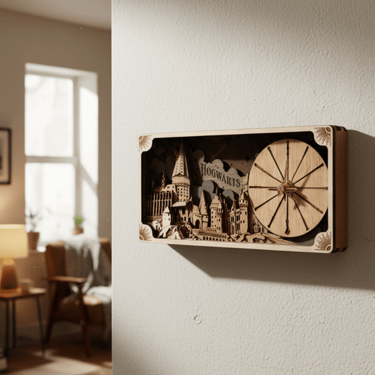 HOGWARTS™ CASTLE 3D WOOD CLOCK HARRY POTTER - ZeWood