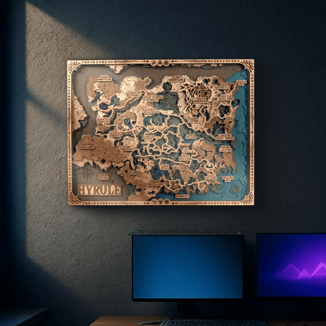 THE HYRULE 3D WOOD POSTER - ZeWood