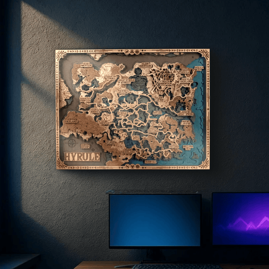 THE HYRULE 3D WOOD POSTER - ZeWood