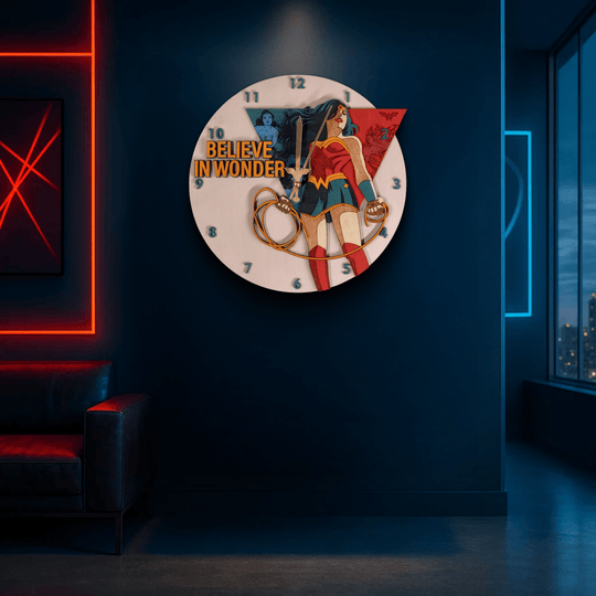 WONDER WOMAN™ 3D WALL CLOCK - ZeWood