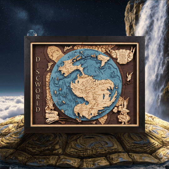 3D DISCWORLD WOOD MAP - ZeWood