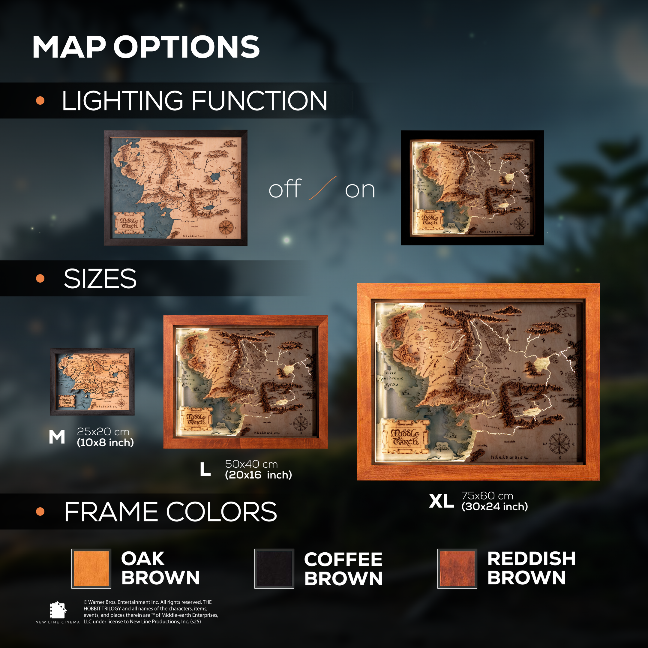 MIDDLE EARTH™ 3D WOOD MAP