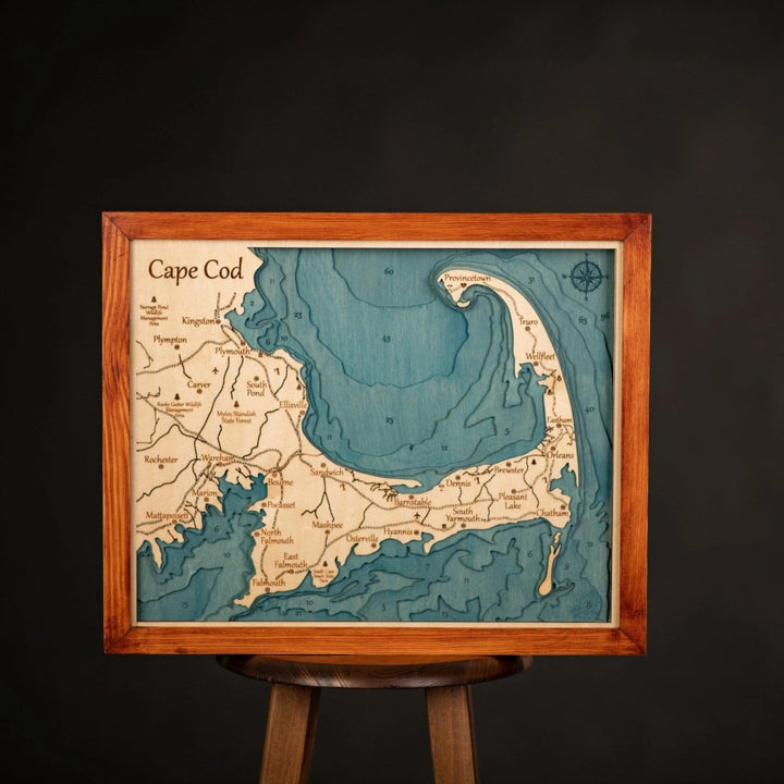 3D CAPE COD WOOD MAP