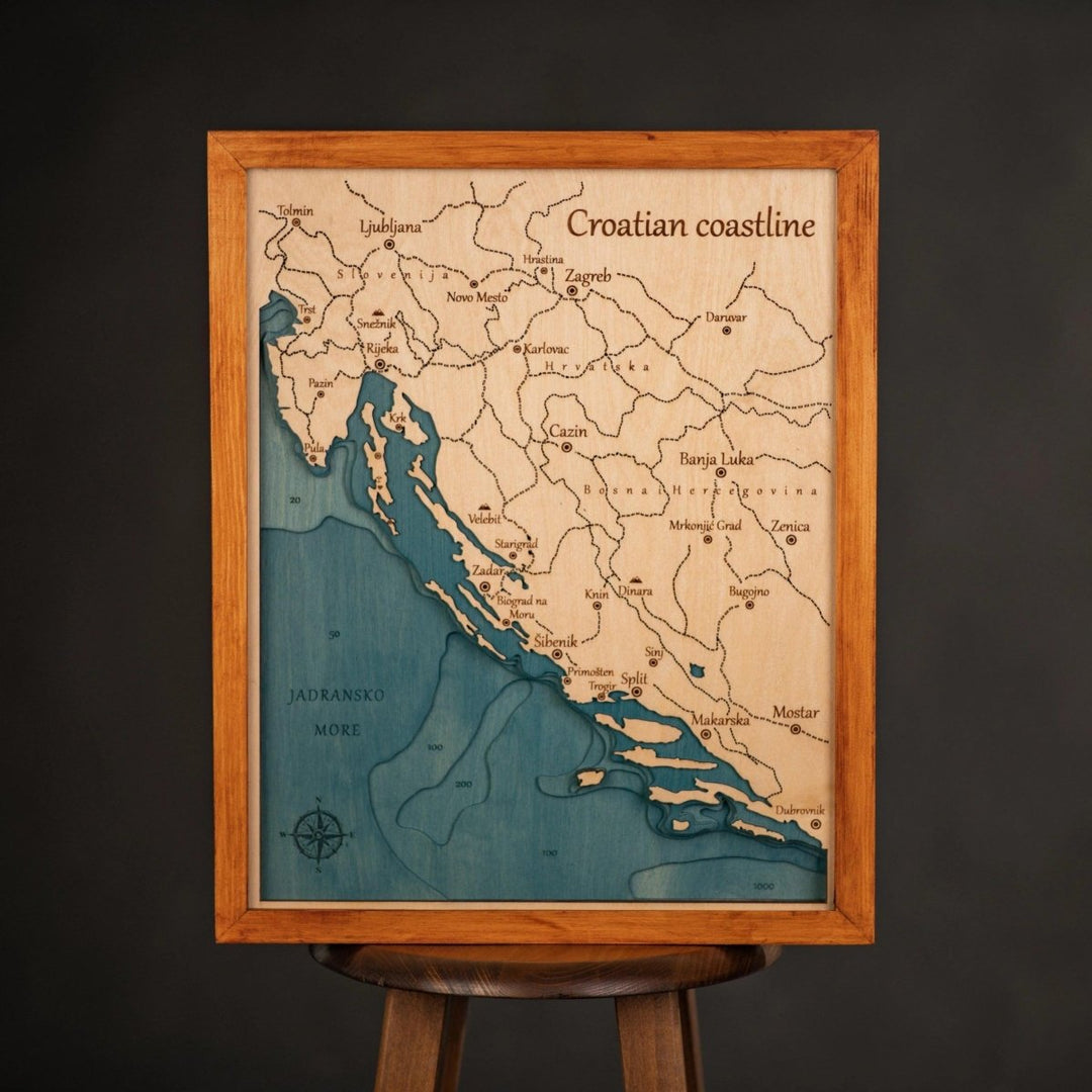 3D CROATIAN COASTLINE MAP - ZeWood