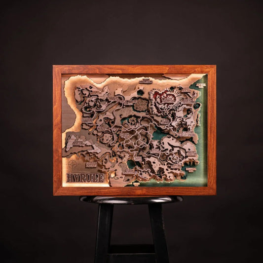 3D HYRULE WOOD MAP WITH LIGHTING - ZeWood
