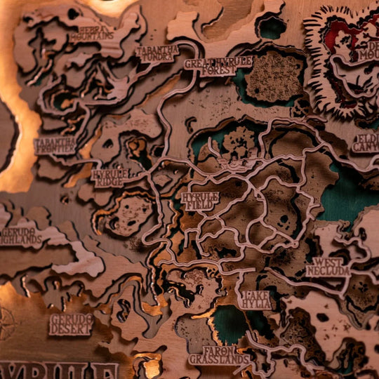 3D HYRULE MAP WITH LIGHTNING ZeWood Inc.